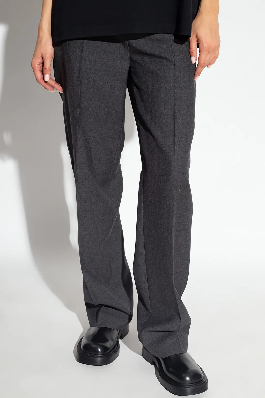 Double-Waist Straight-Leg Trousers