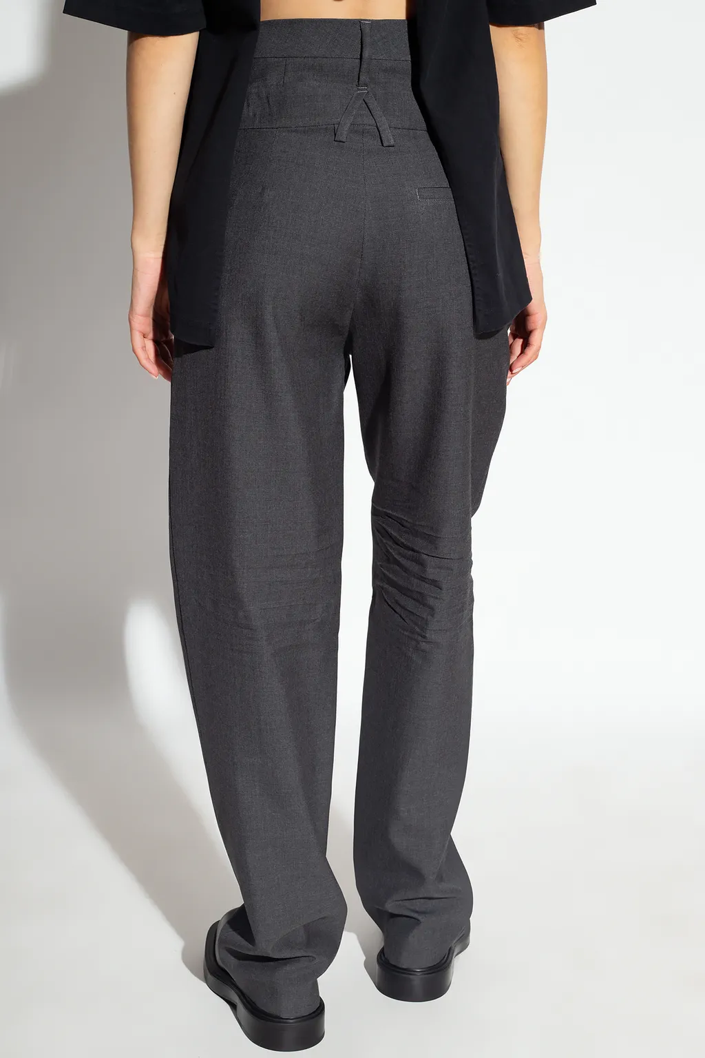 Double-Waist Straight-Leg Trousers