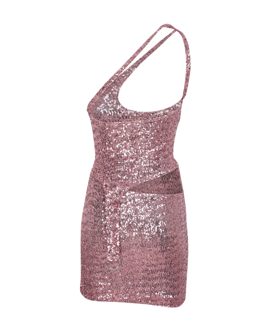 Cut-Out Asymmetric Mini Dress