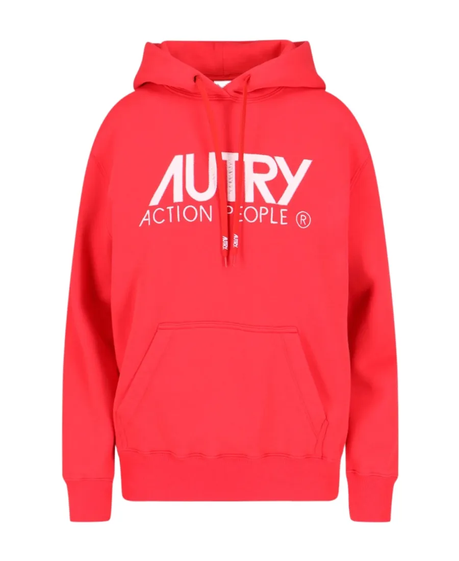 Logo Embroidered Drawstring Hoodie