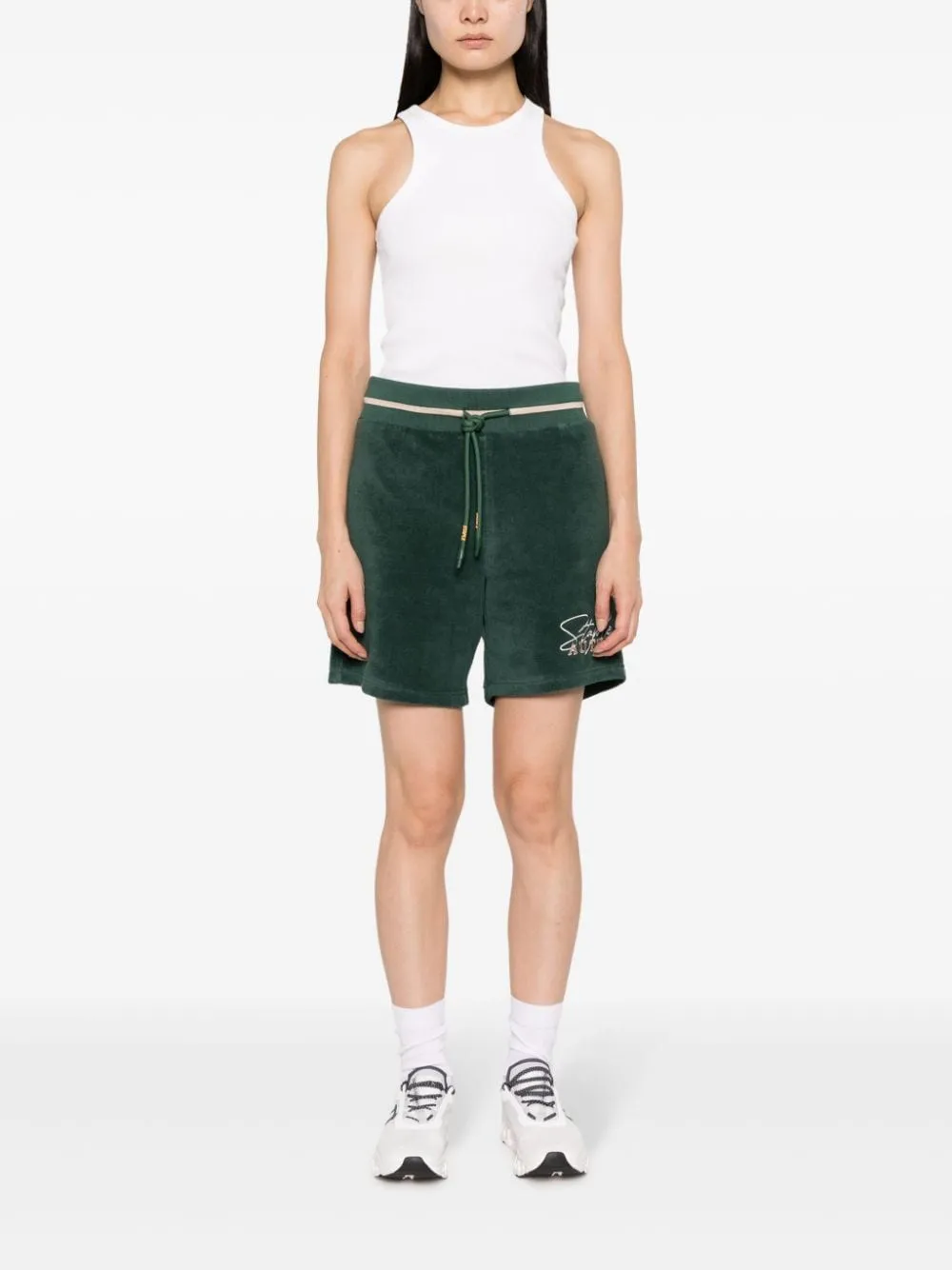 Logo-Embroidered Cotton-Blend Track Shorts