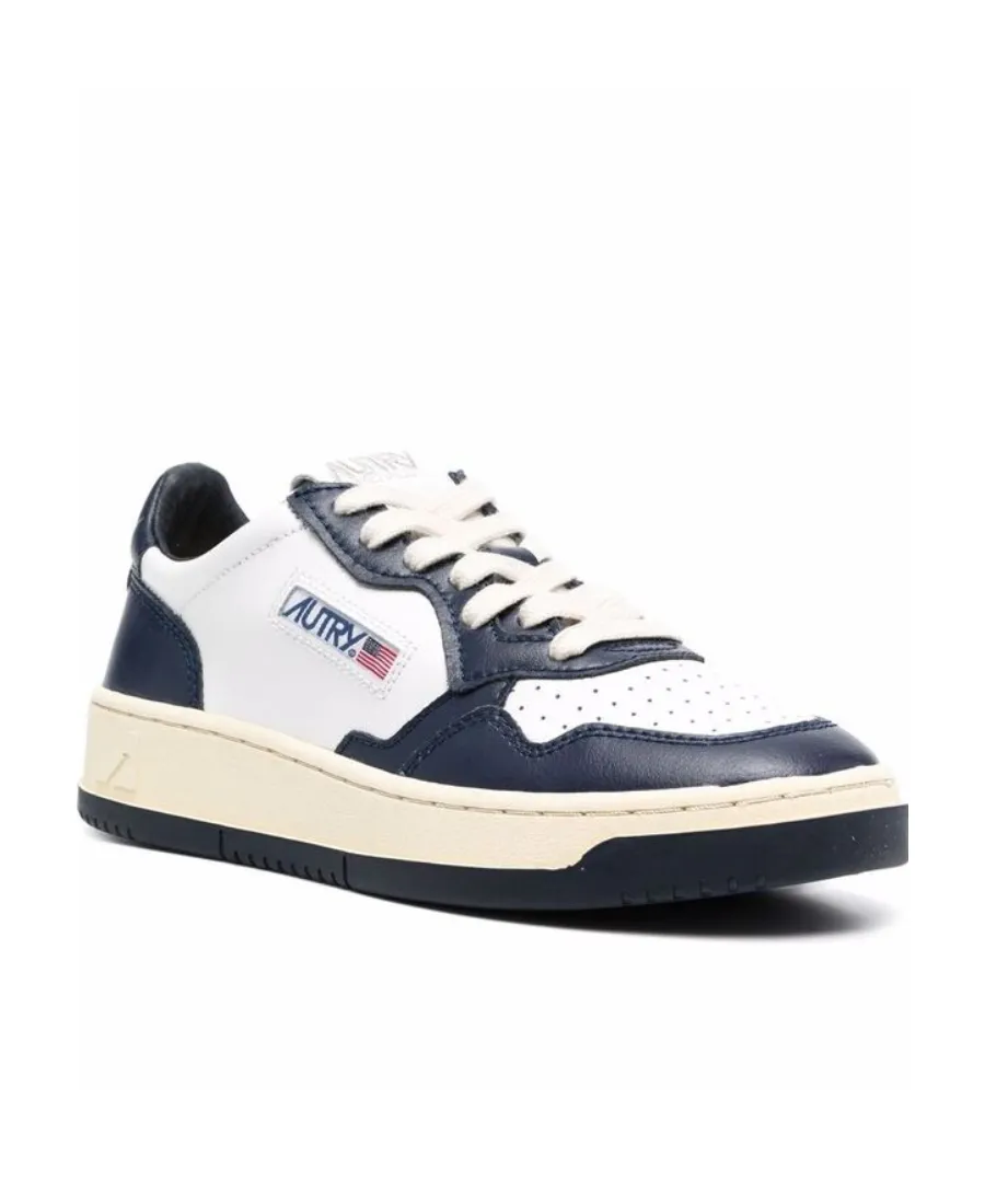 Logo Patch Round Toe Sneakers