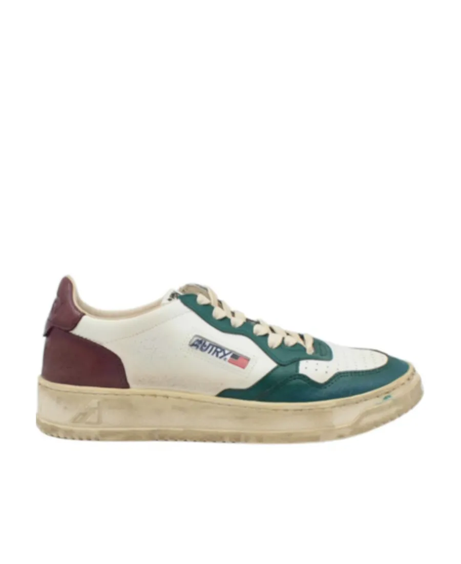 Medalist Distressed-Finish Lace-Up Sneakers