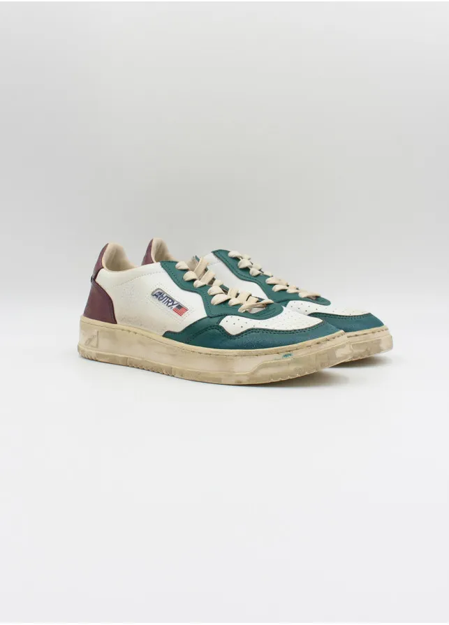Medalist Distressed-Finish Lace-Up Sneakers