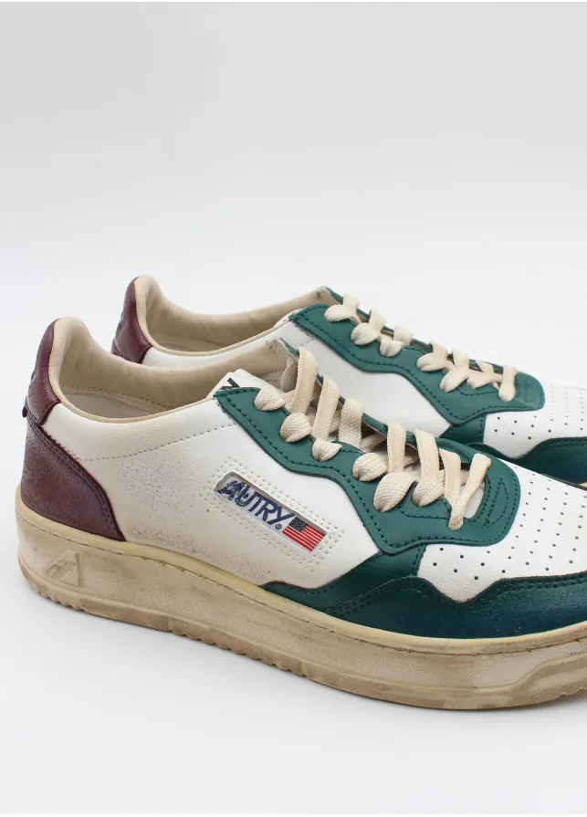 Medalist Distressed-Finish Lace-Up Sneakers
