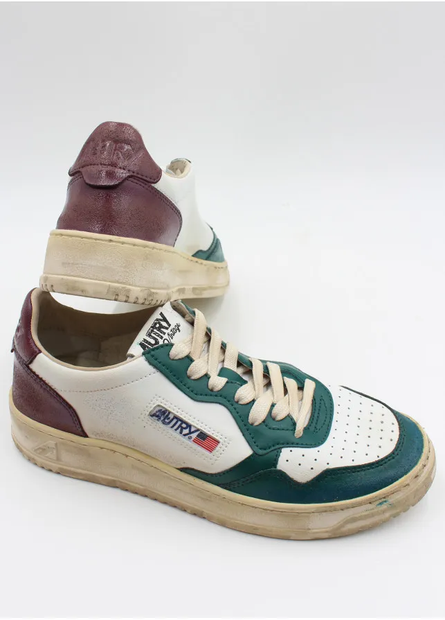 Medalist Distressed-Finish Lace-Up Sneakers