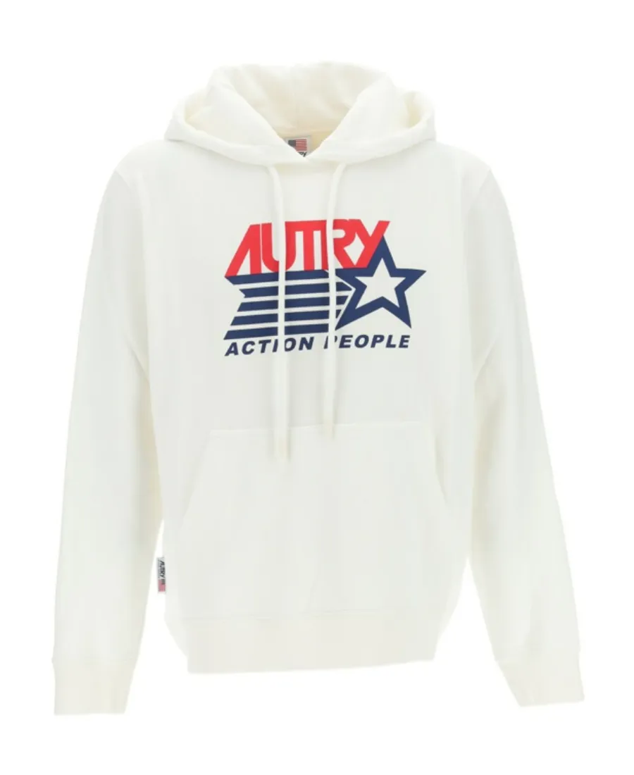 Logo Print Drawstring Hoodie