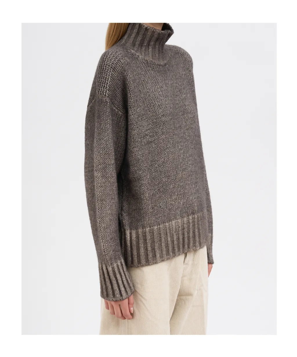 High-Neck Ribbed Sweater