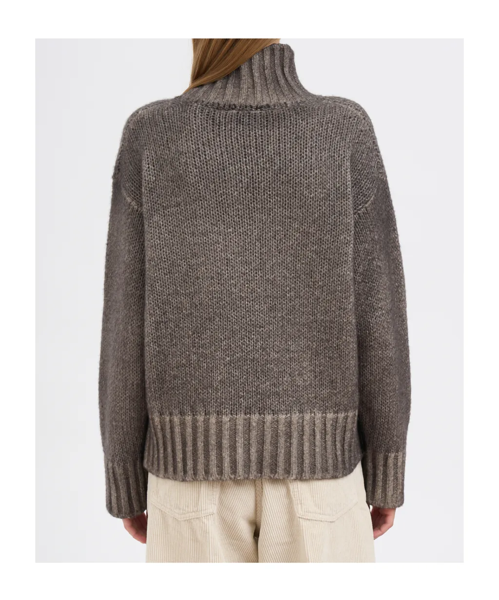 High-Neck Ribbed Sweater
