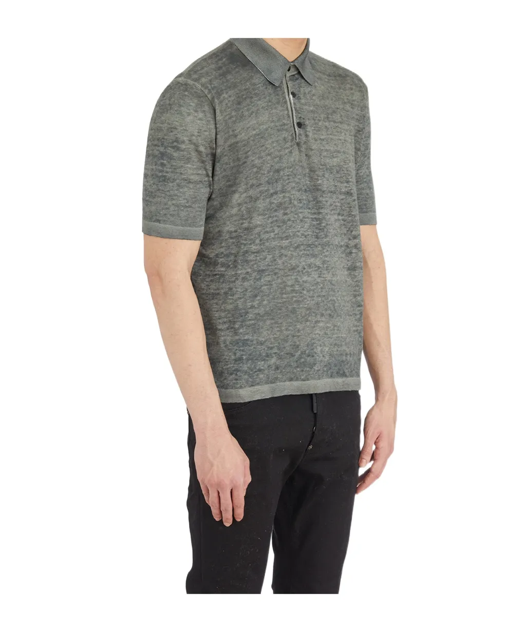 Short-Sleeved Knitted Polo Shirt