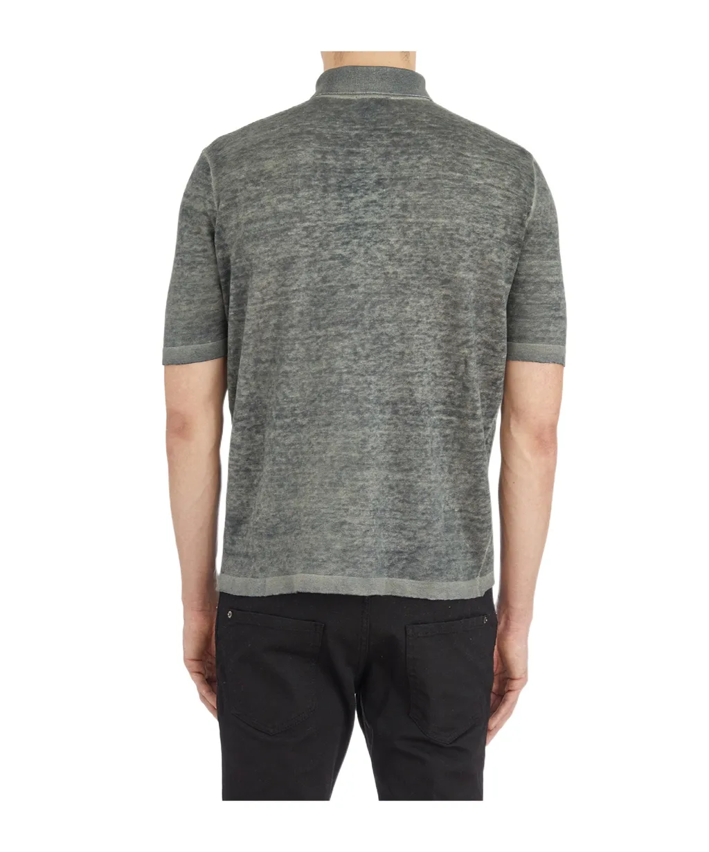 Short-Sleeved Knitted Polo Shirt
