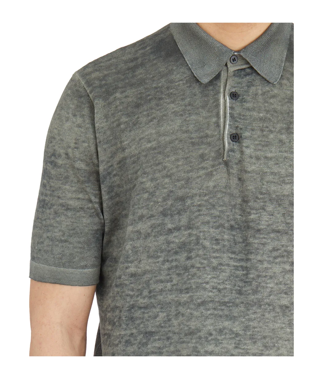 Short-Sleeved Knitted Polo Shirt