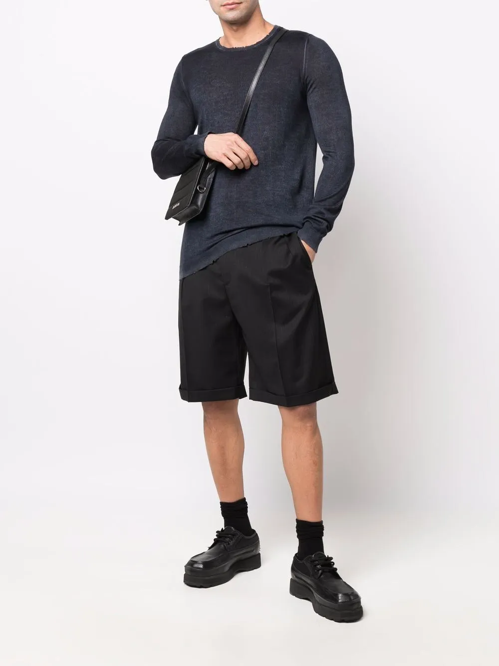 Round-Collar And Long-Sleeved Sweater