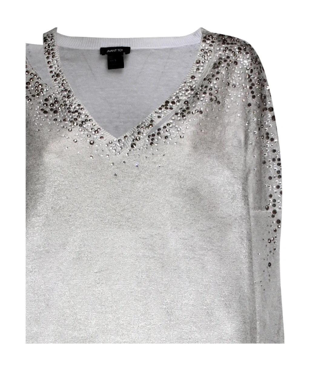 Lurex-Detail Crystal-Embellished Jumper