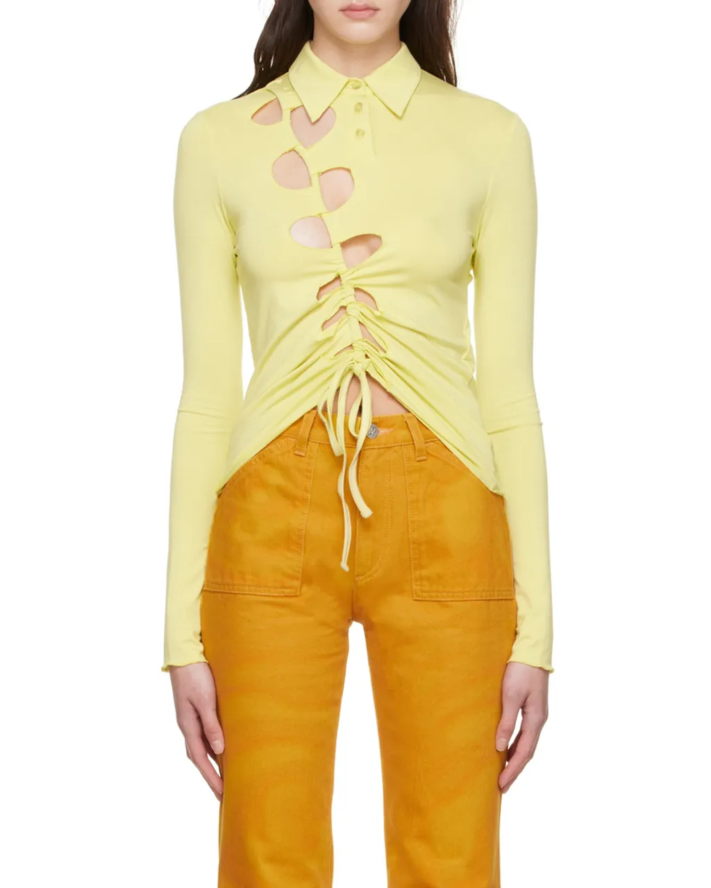 Long-Sleeved Hollow Shirt
