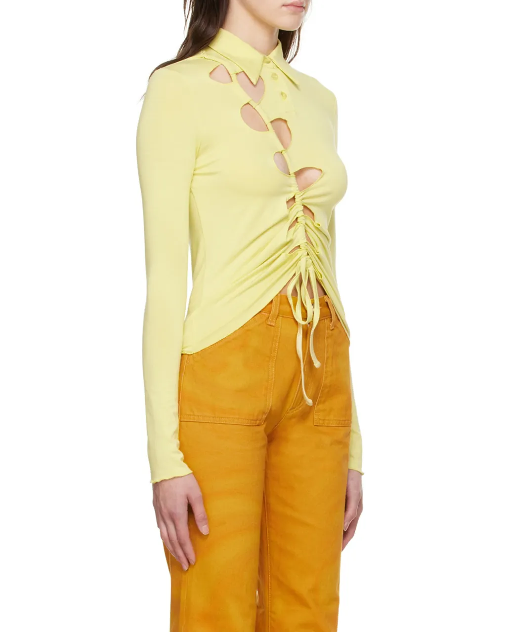 Long-Sleeved Hollow Shirt