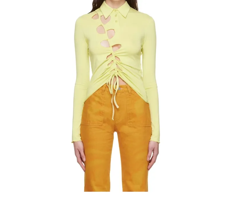 Long-Sleeved Hollow Shirt
