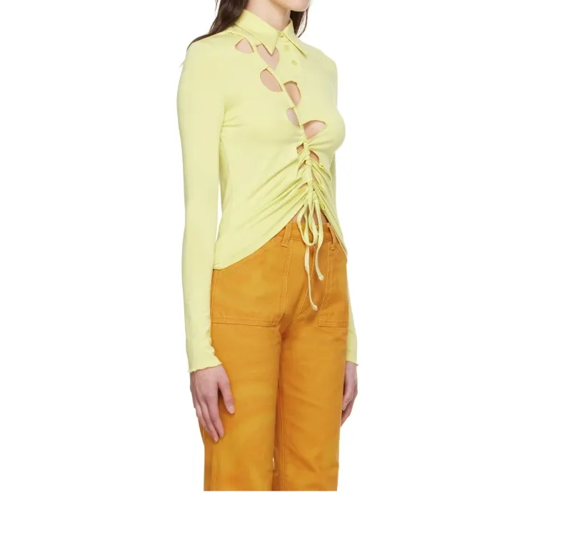 Long-Sleeved Hollow Shirt