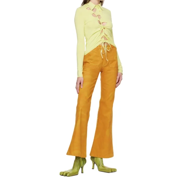 Long-Sleeved Hollow Shirt