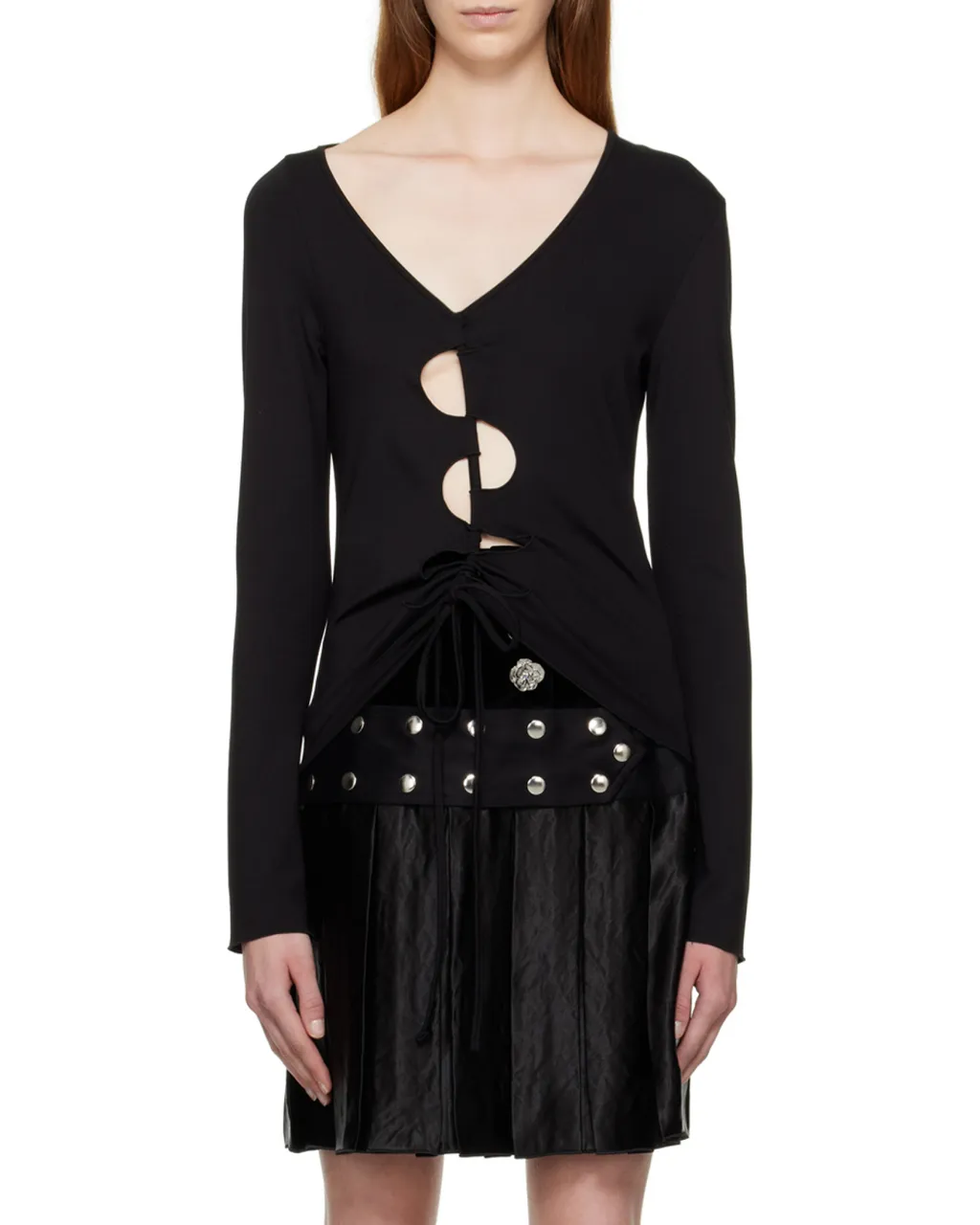 Long-Sleeved Hollow Shirt