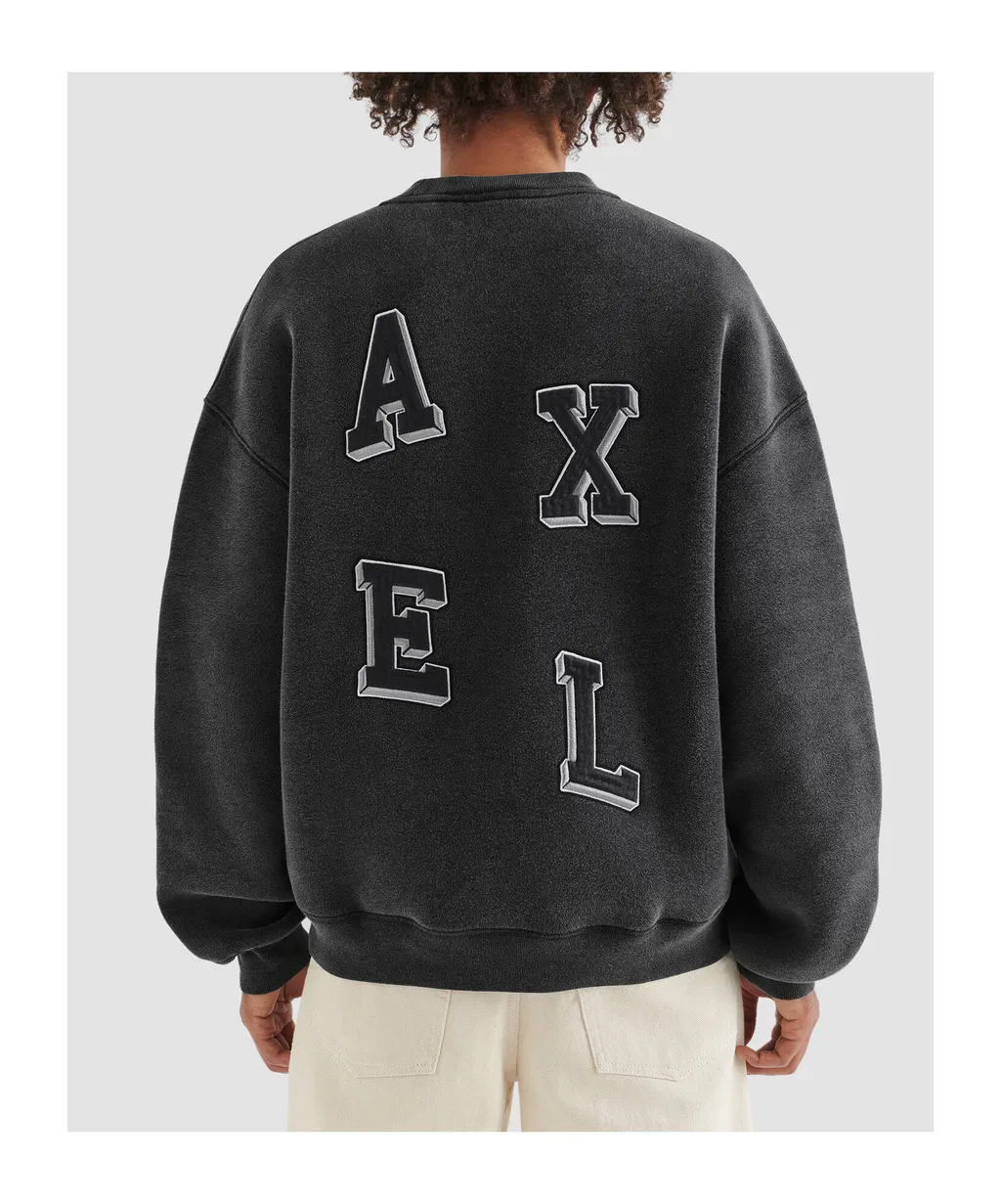 Typo-Embroidered Crewneck Sweatshirt