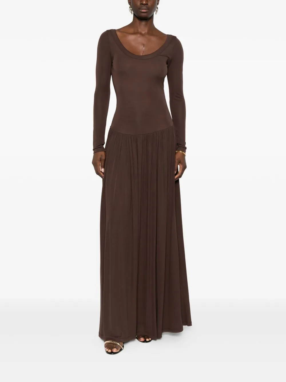 Round-Necked Long Dress