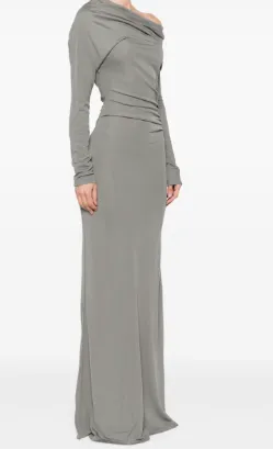 Single-Shoulder Flowing Long Dress