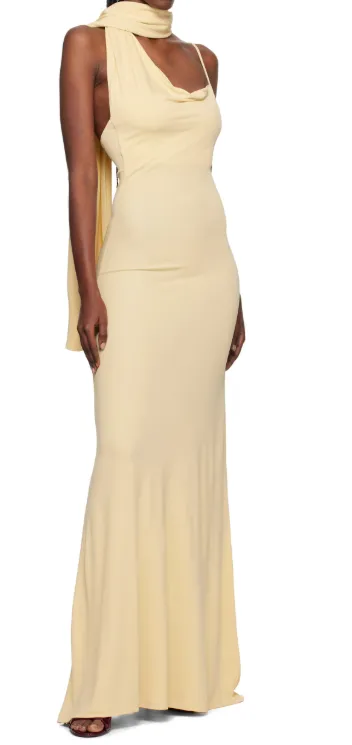 Wisp Halterneck Draped Maxi Dress