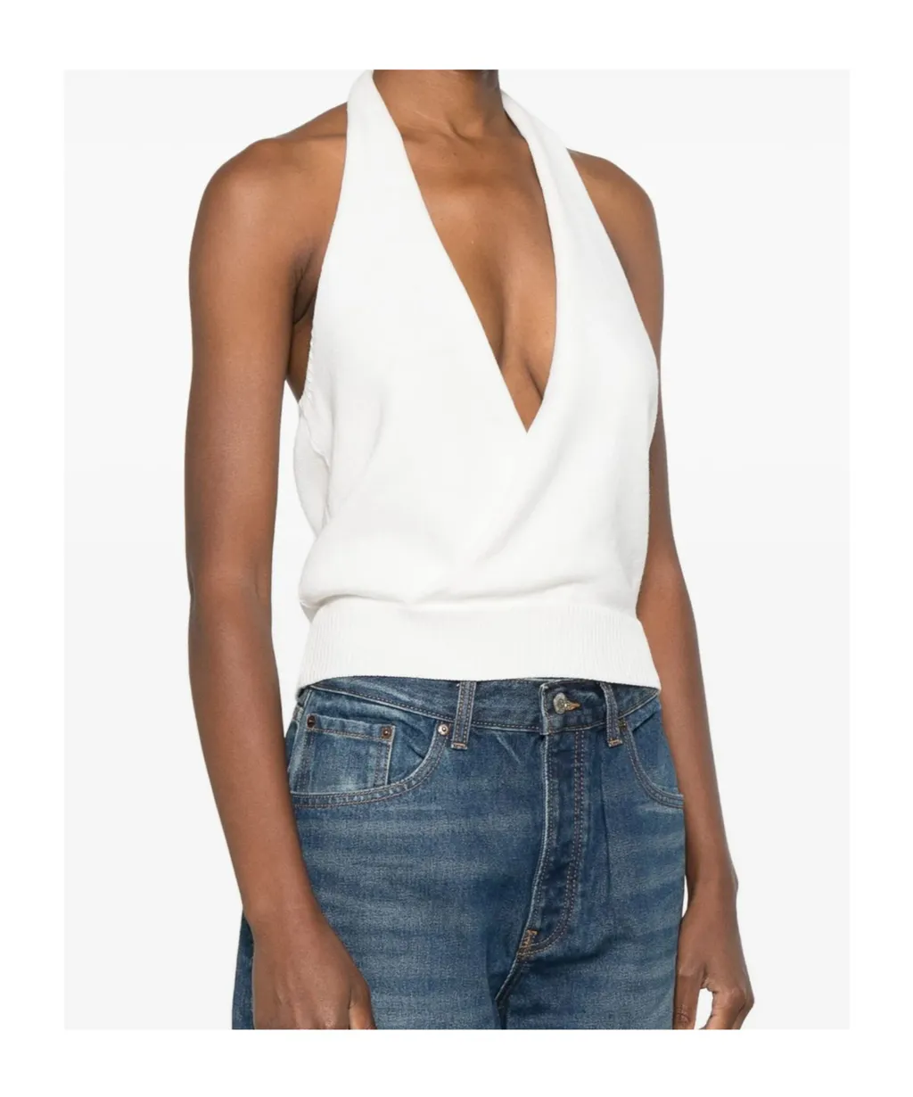 Halterneck Knitted Tank Top