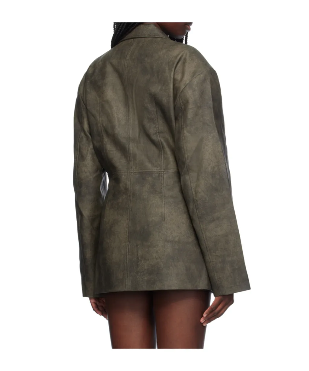 Collared Leather Jacket