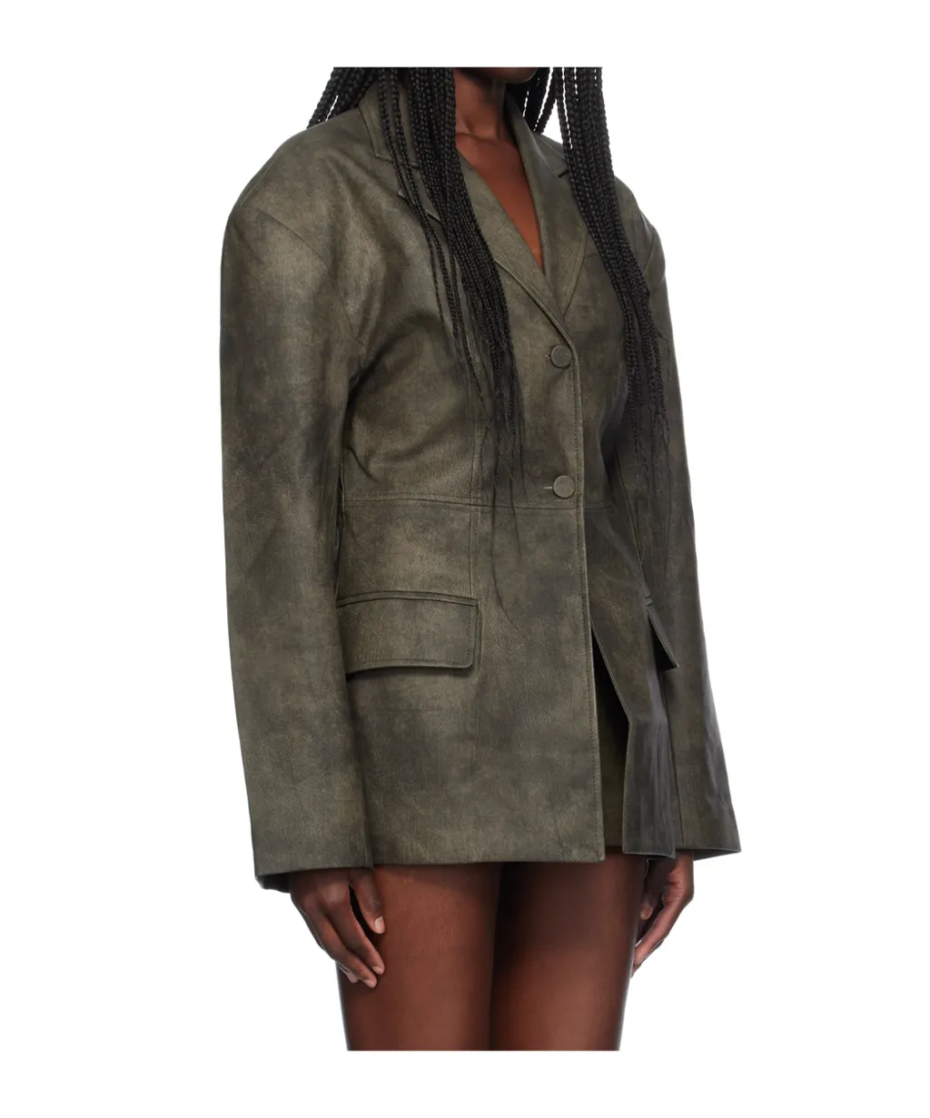 Collared Leather Jacket