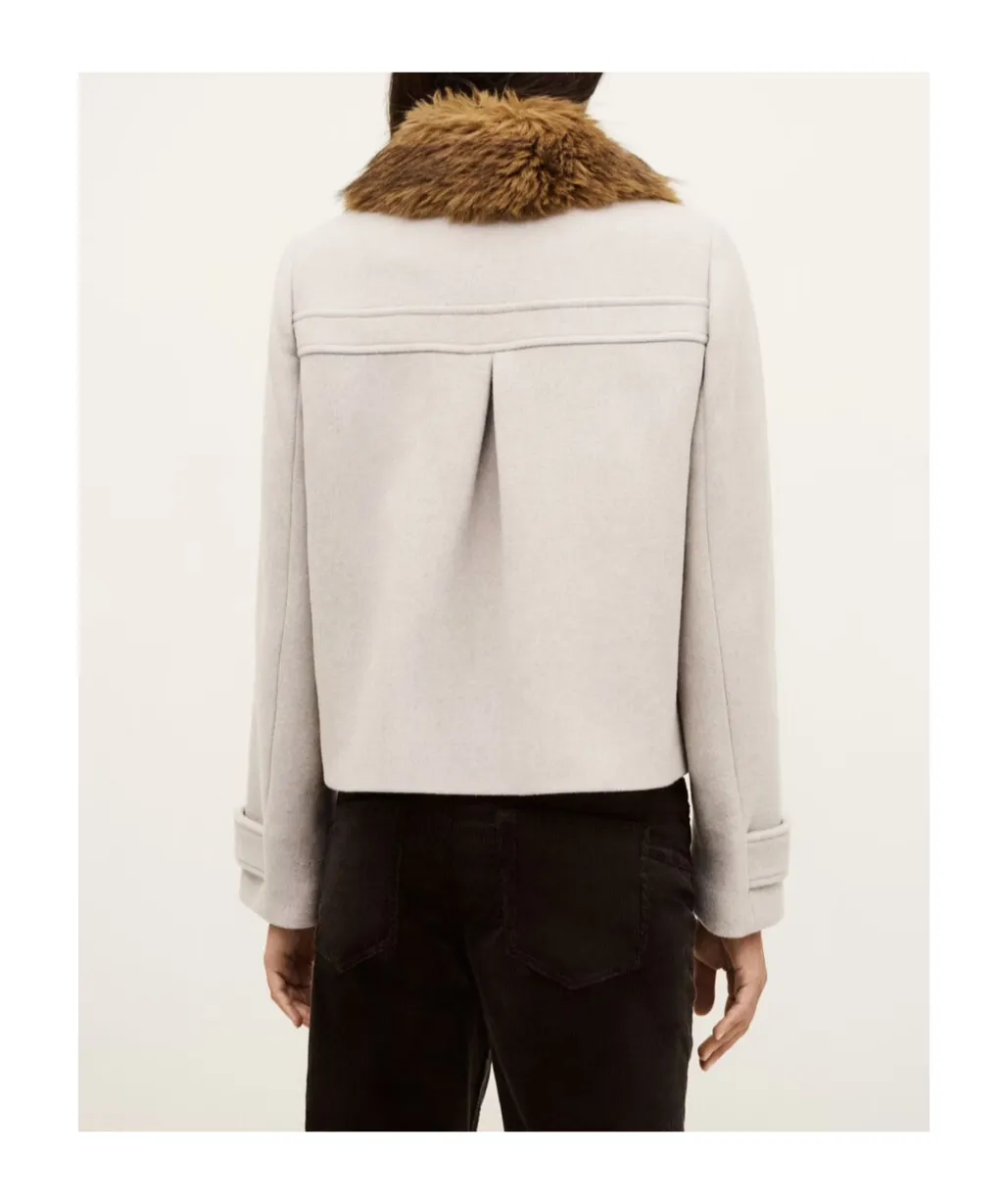 Terry Fur-Trimmed Coat