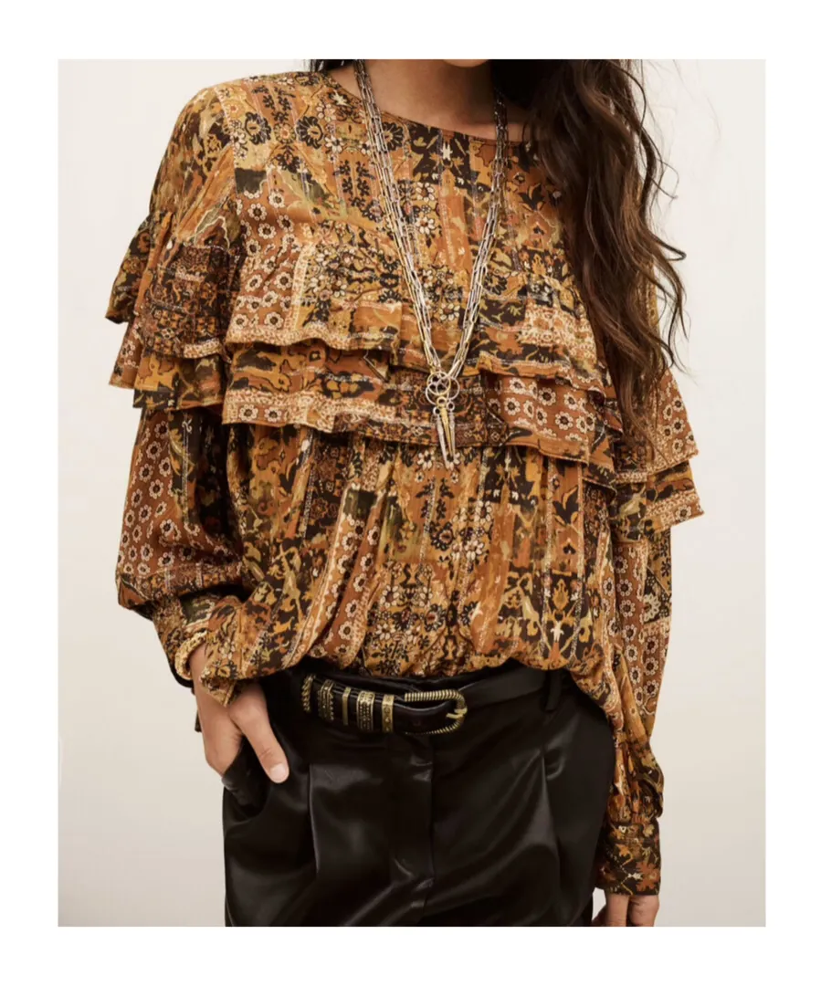 Crew Neck Long Sleeve Blouse