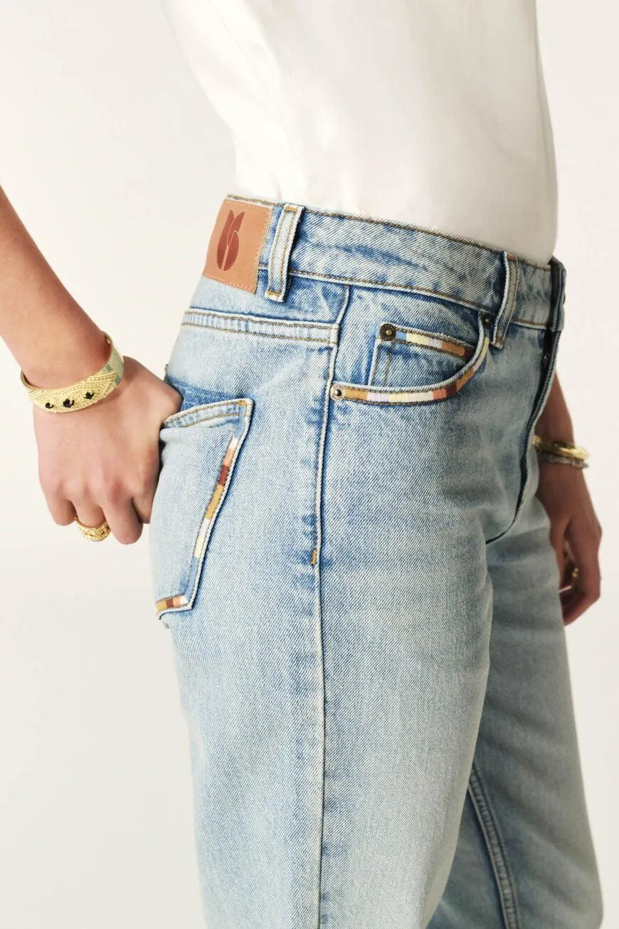 Belt Loop Denim Trousers