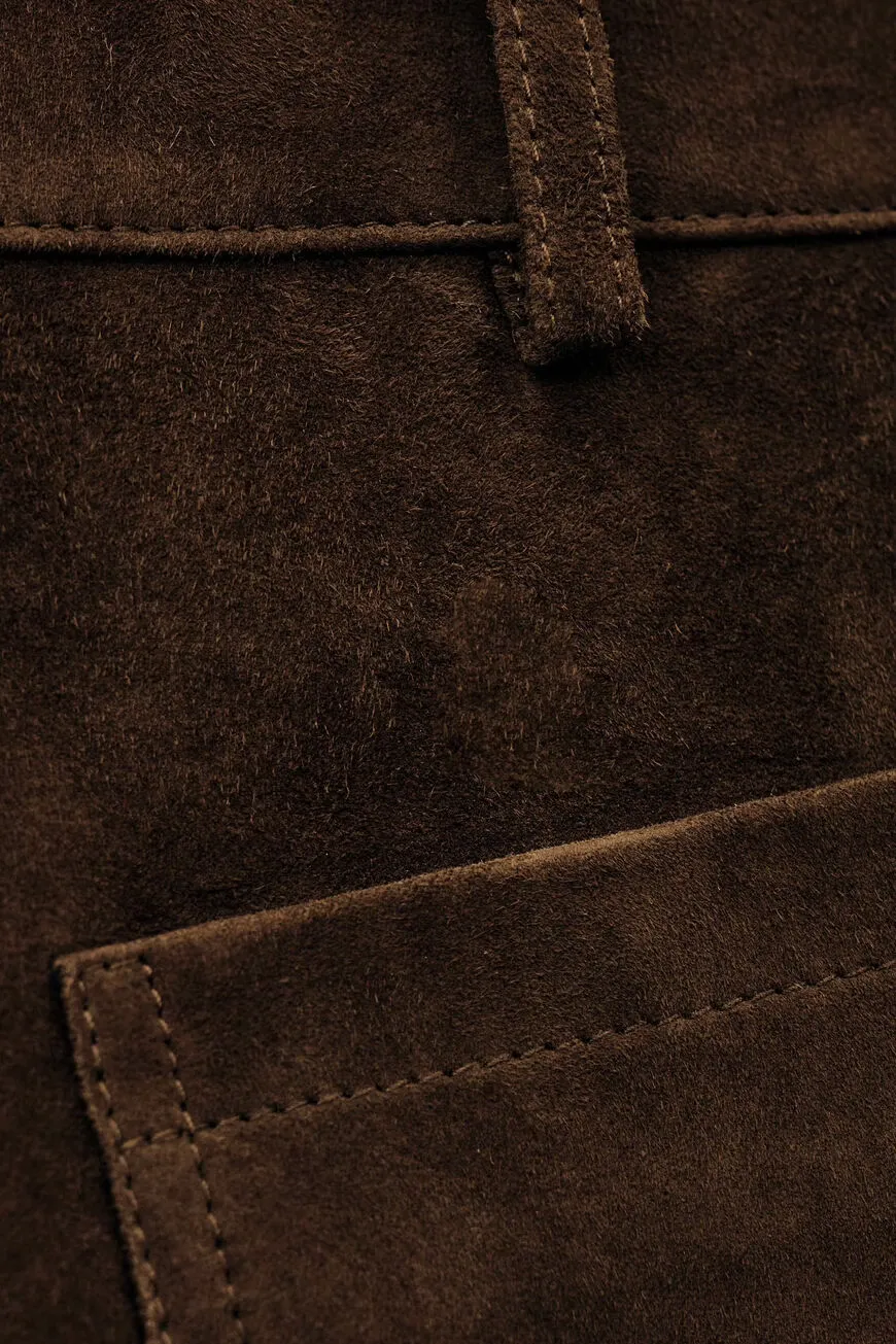 Suede Pocketed Pants