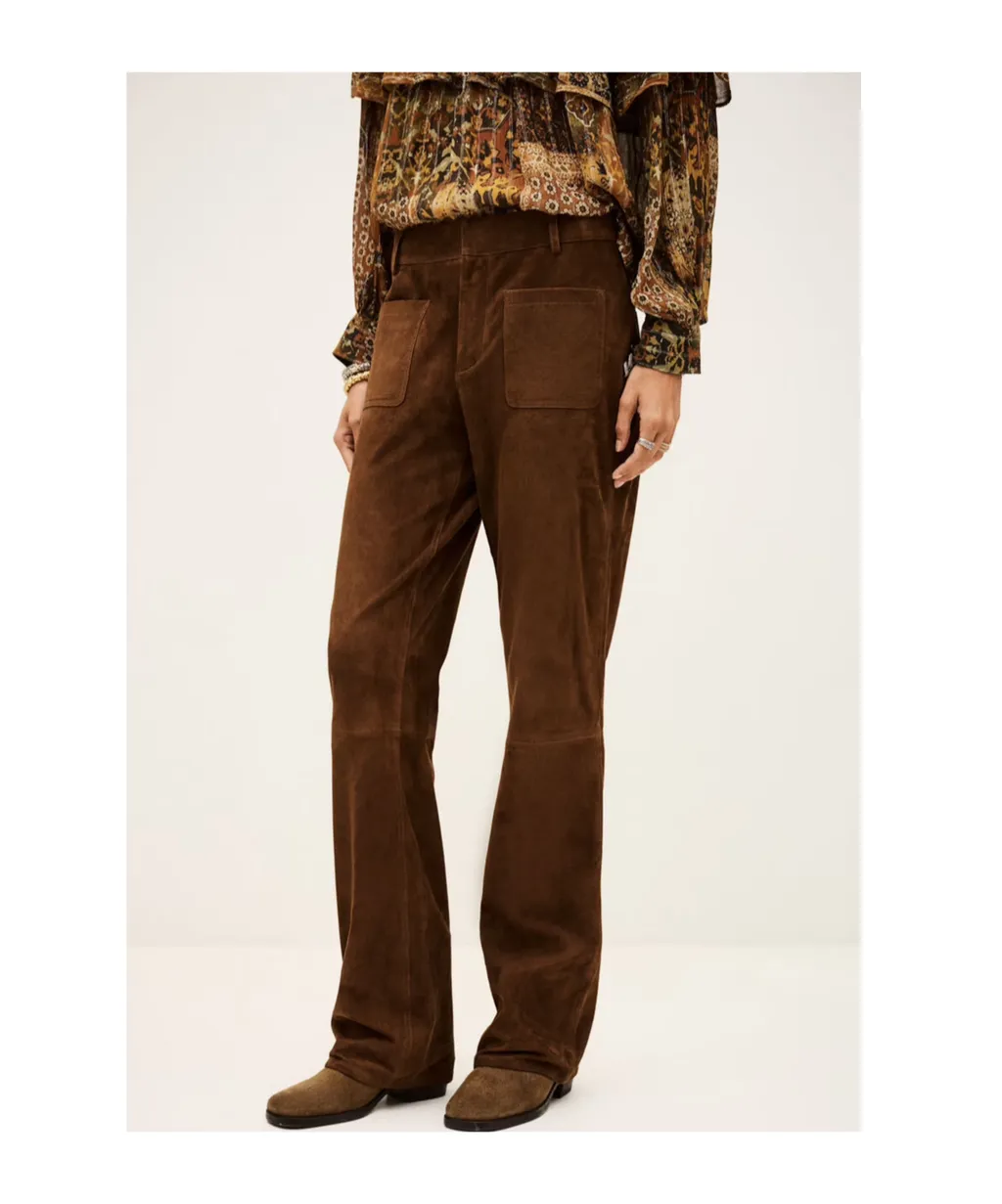 Suede Pocketed Pants