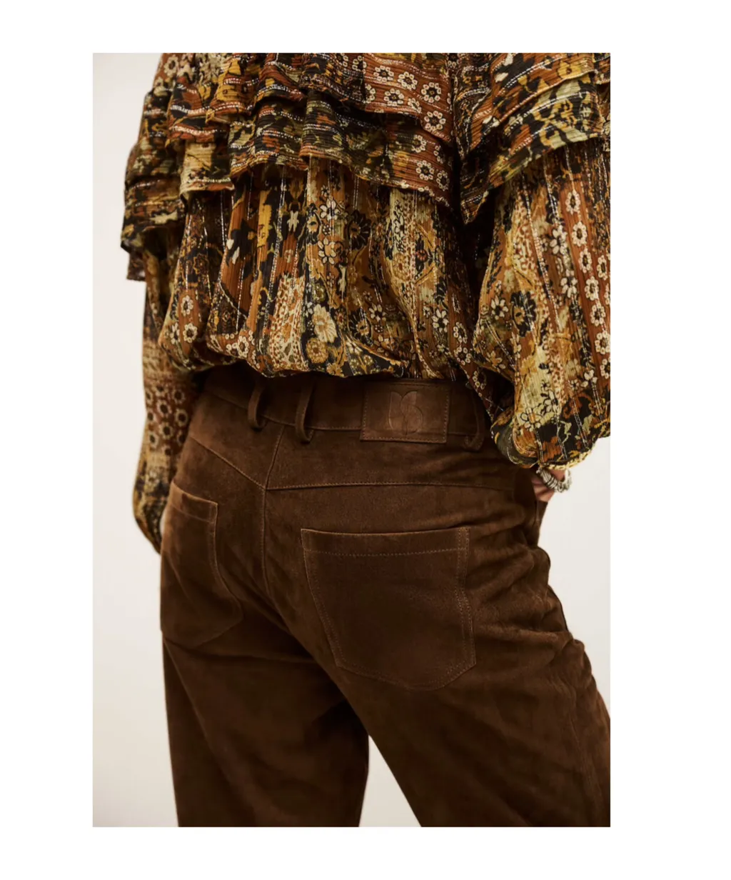 Suede Pocketed Pants