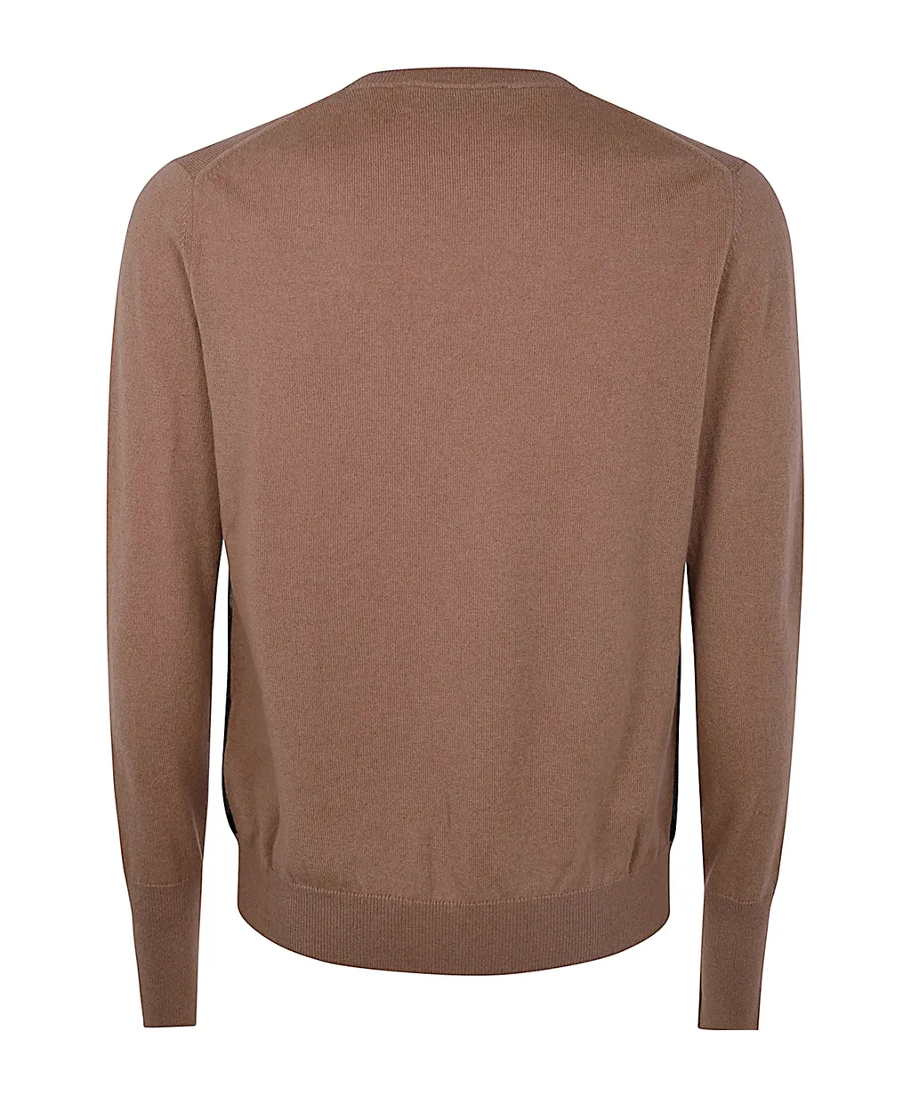 Diamond-Pattern V-Neck Sweater