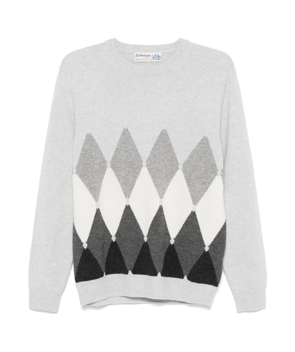 Diamond-Pattern Crewneck Jumper