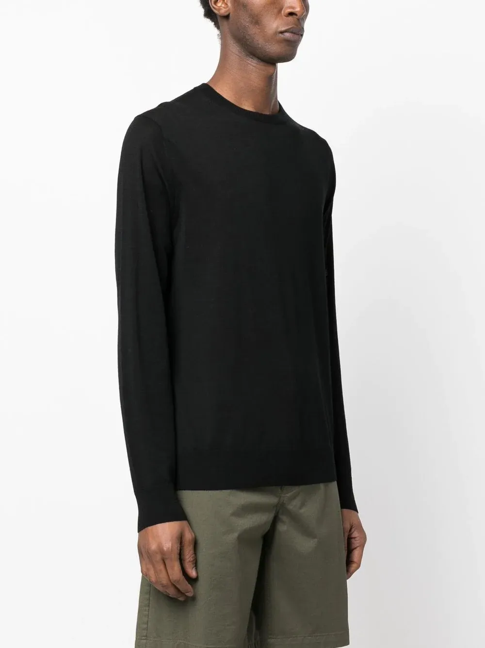 Fine-Knit Wool Crew-Neck Jumper