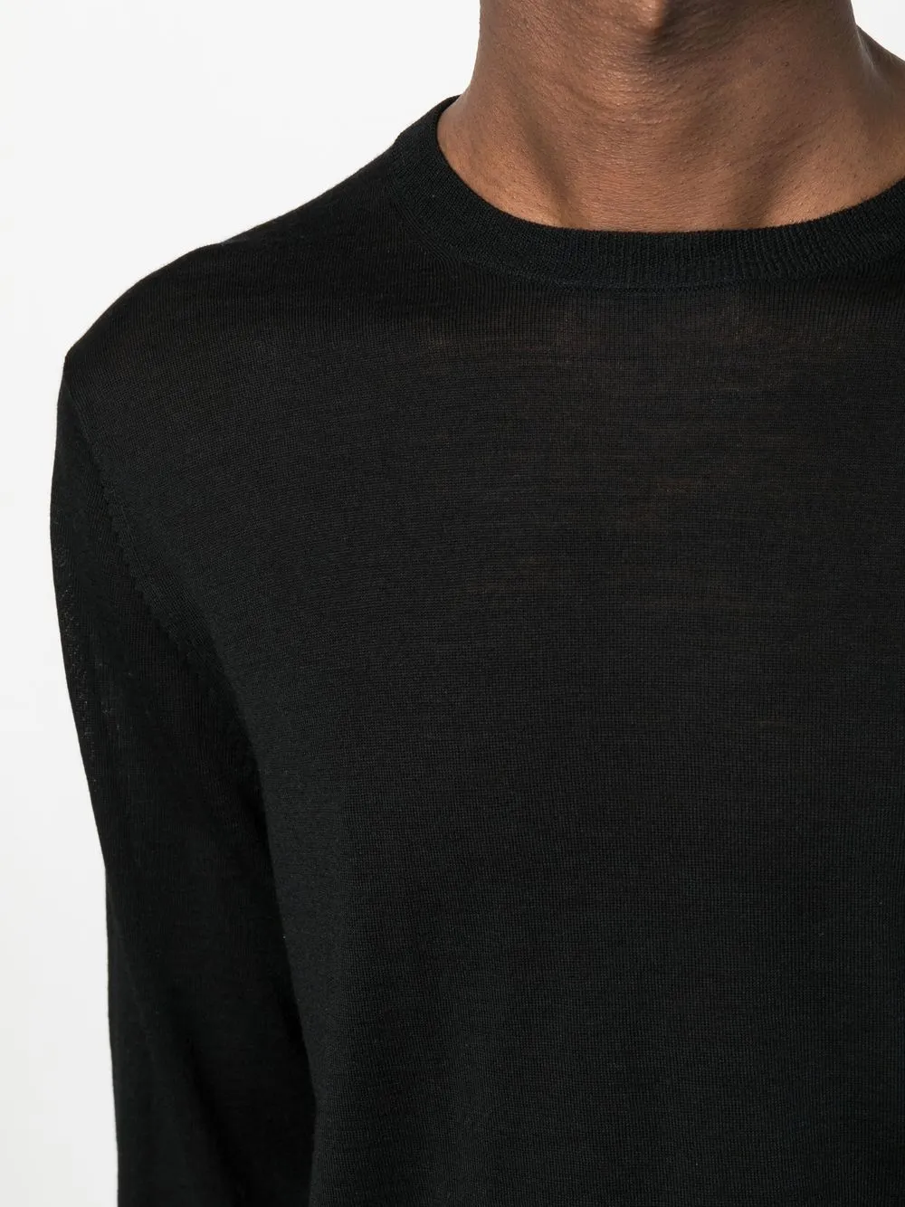 Fine-Knit Wool Crew-Neck Jumper