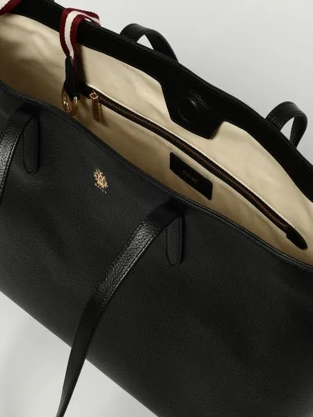 Logo-Stamp Leather Tote Bag