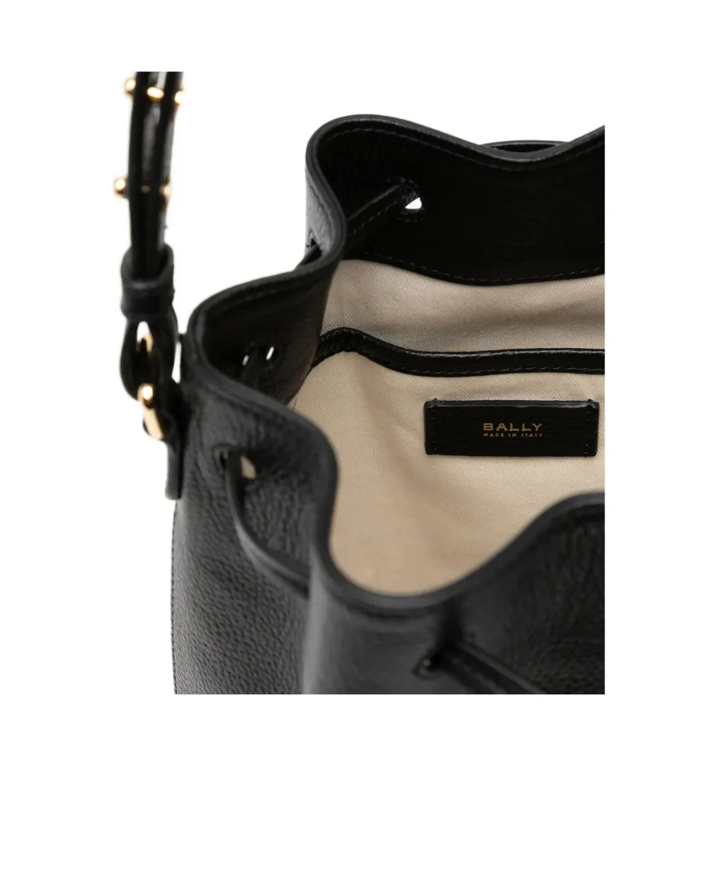 Leather Drawstring Bucket Bag