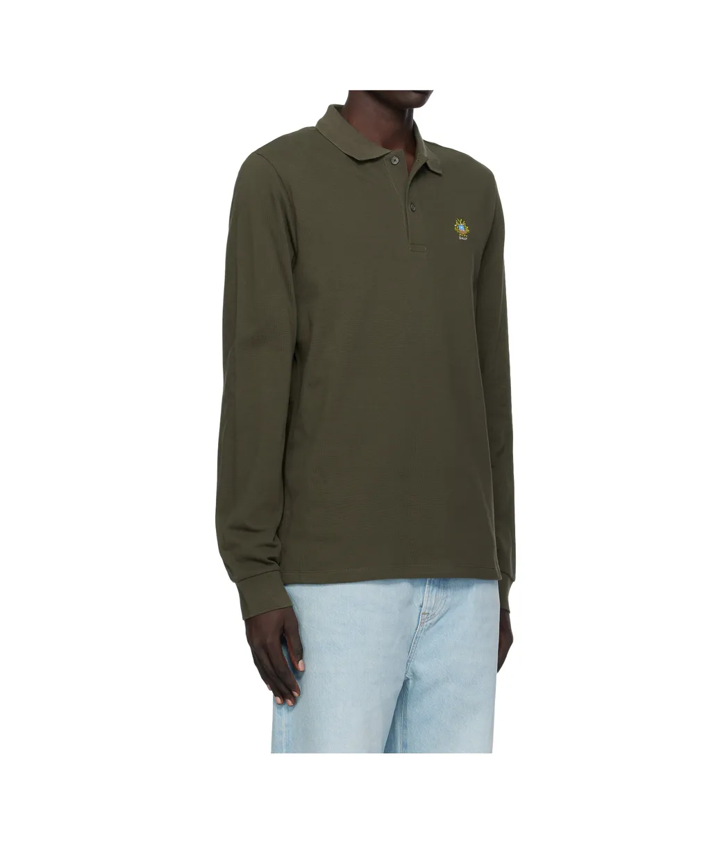 Long Sleeve Badge Logo Polo Shirt