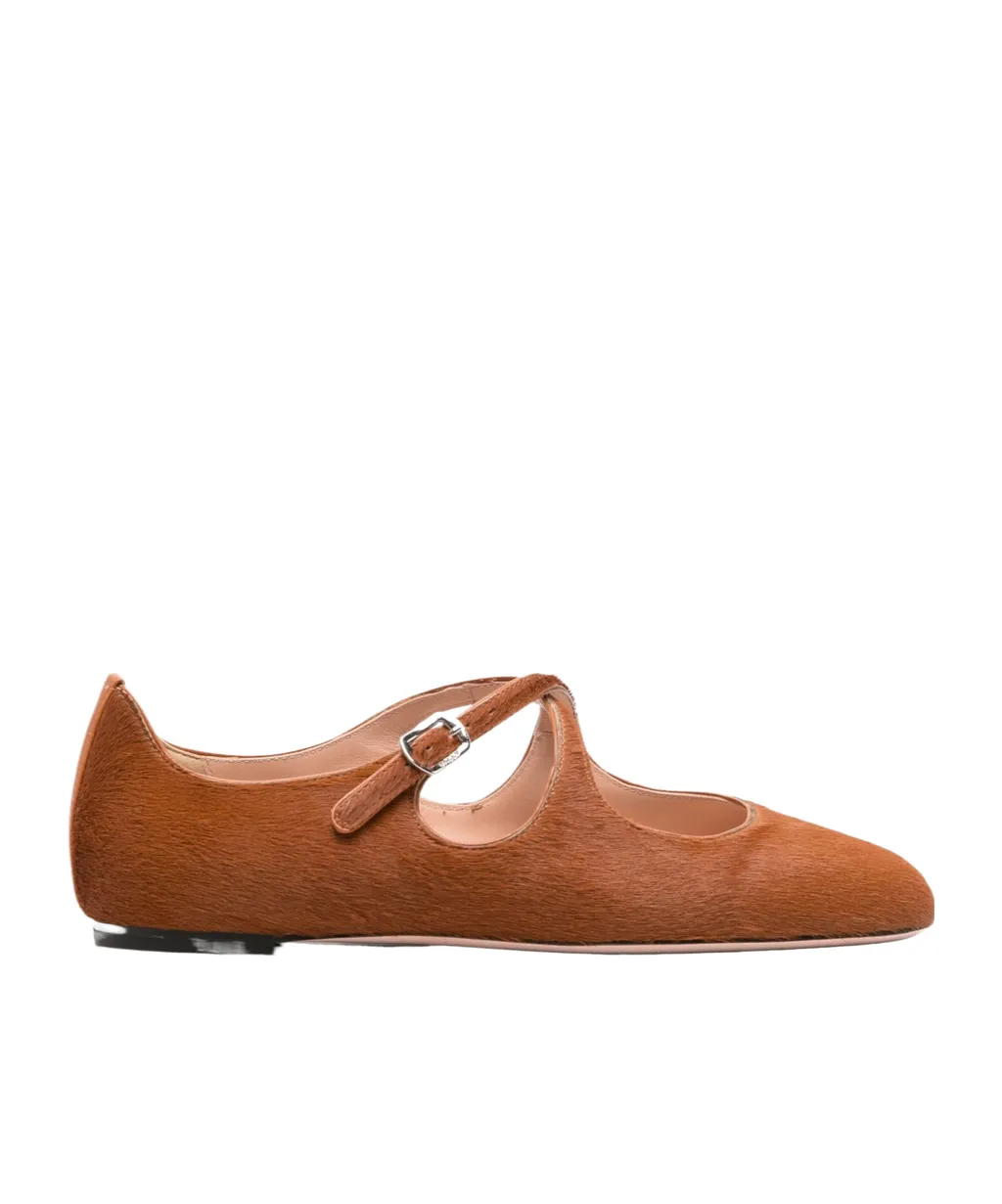 Buckle-Fastening Ballet Flats