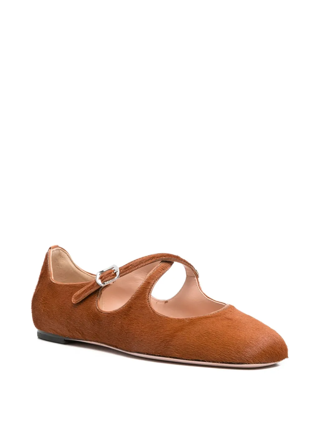 Buckle-Fastening Ballet Flats