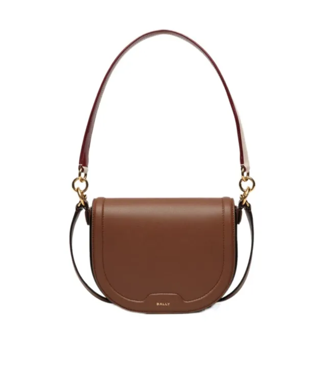 Logo-Stamp Foldover Top Shoulder Bag