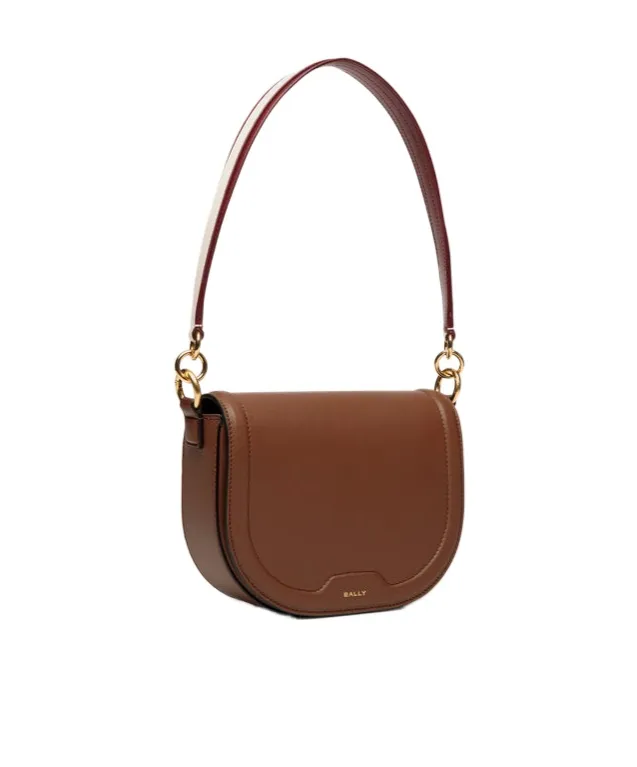 Logo-Stamp Foldover Top Shoulder Bag