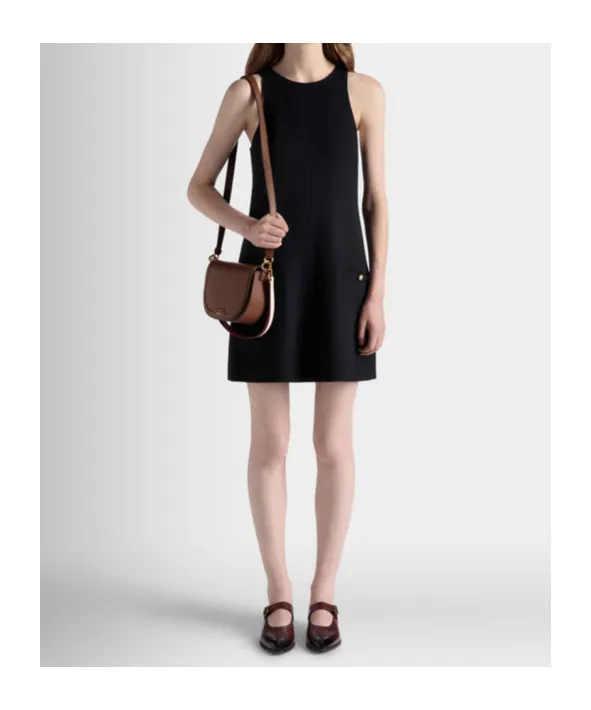 Logo-Stamp Foldover Top Shoulder Bag