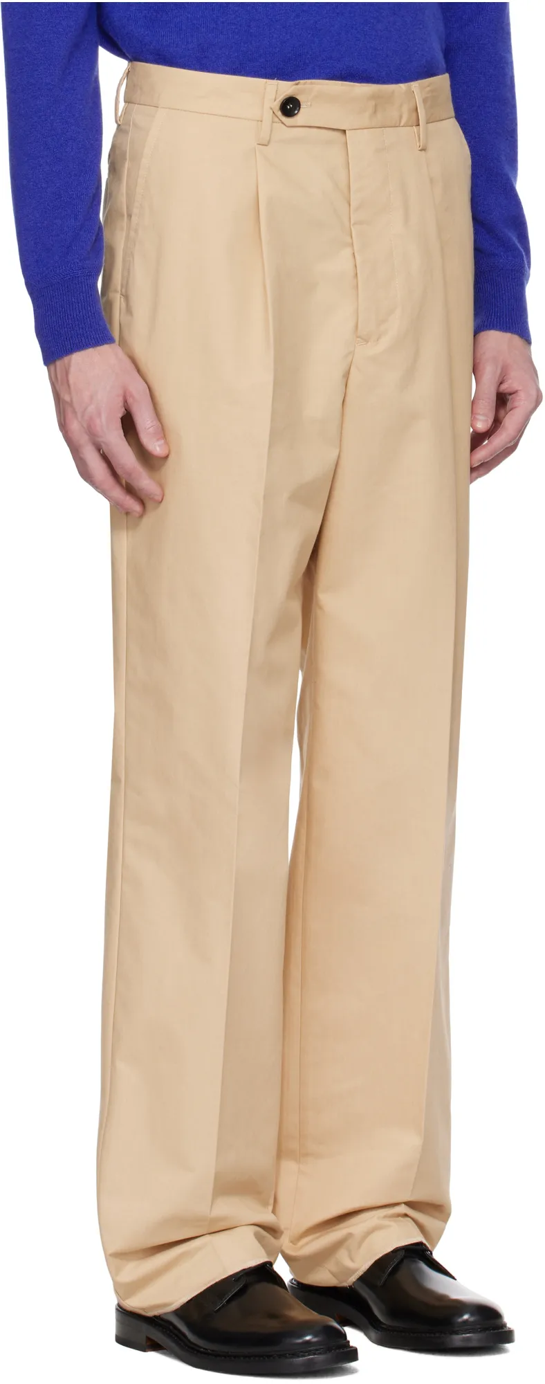Logo Patch Pleated Trousers